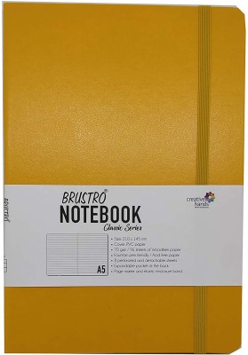 BRuSTRO Classic Series A5 Note Book Ruled 96 Pages(Yellow)