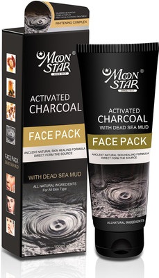 

Moonstar Moonstar Activated Charcaol deep cleansing,soft skin with dead sea mud natural Face Pack (100ml) Pack of -1 (100 ml)(100 ml)