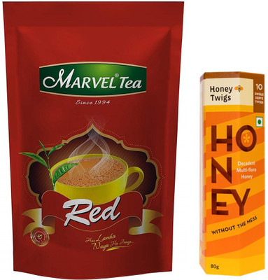 

Marvel Tea Red 1 Kg Pouch and Honey Twigs Multiflora Honey 80 gm Combo(1080)