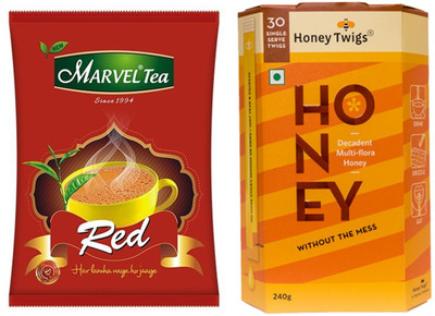

Marvel Tea Red 250 gm Pouch and Honey Twigs Multiflora Honey 240 gm Combo(490)