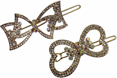 New Arihant Traders Backpin/Side Pin with stone Hair Pin, Hair Accessory Set, Back Pin(Gold, Silver)