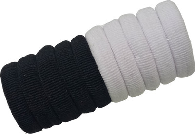 

S R Enterprises hair raber band pack of 10 white black Hair Accessory Set(Multicolor)
