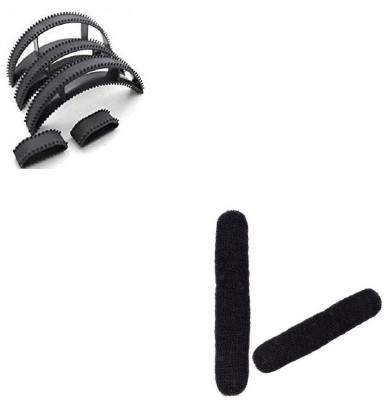 

S R Enterprises hair snake donuts juda bun and puff bun maker bumpits(pack of 7pcs) Hair Accessory Set(Black)