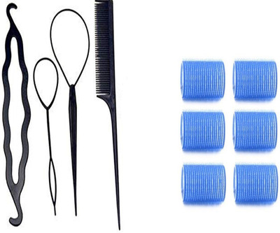 

S R Enterprises roller hair holder styling and diy kit tool(pack of11pcs) Hair Accessory Set(Blue, Black)