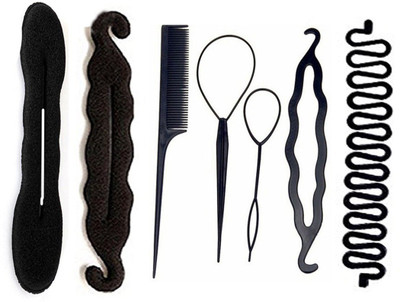 

S R Enterprises hair accessories juda bun combo set (pack of7pcs) Hair Accessory Set(Black)