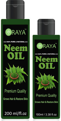 

ORAYA 100% Organic & Undiluted Cold Pressed Refined Cosmetic Grade For Aromathe Combo Set(200 ml+100 ml)Bottles Hair Oil (300 g) Hair Oil(300 ml)