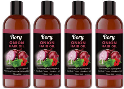 

Rory Onion Hair Oil With Essential Oils & Hair Regrowth Oil For Complete Hair Treatment and More Hair Oil Pack of Four (100 ml) Hair Oil(100 ml)