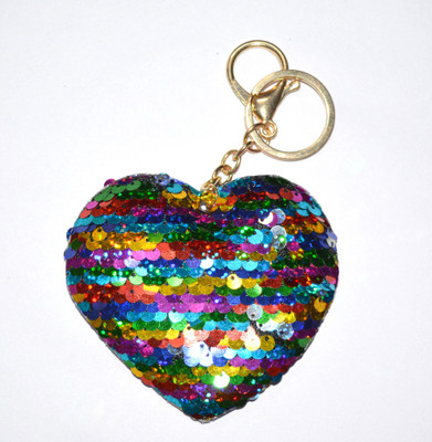 ONRR Collections Cushion Multicoloured Heart 9x8cm Key Chain