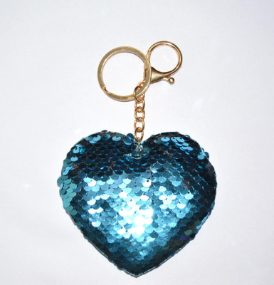 ONRR Collections Cushion Blue Heart 9x8cm Key Chain