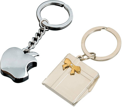 MGP FASHION High quality apple silver metal with double sided photo frame keyring combo Key Chain