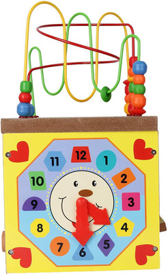 

Webby 5 in 1 Wooden Learning Activity Center Toy for Kids(Multicolor)