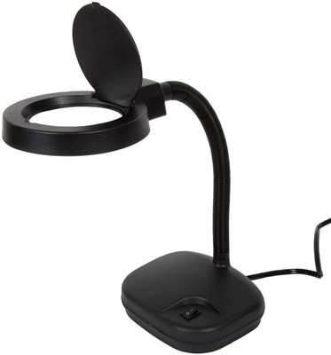 Buyyart New Tabletop Gooseneck Magnifying Lamp Magnifier 5X 10X Desk Adjustable Light Jewelry 5X 10X Page Magnifier(Black)