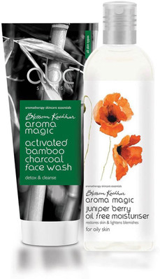 

Aroma Magic Combo of Activated Bamboo charcoal face wash & berry Oil Free Moisturizer(300 ml)