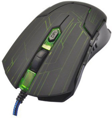 

GADGETS WRAP Black Tron Light Effect Gaming Mouse Max 3200DPI with LED Support Wired Optical Gaming Mouse(USB 3.0, USB 2.0, Black)