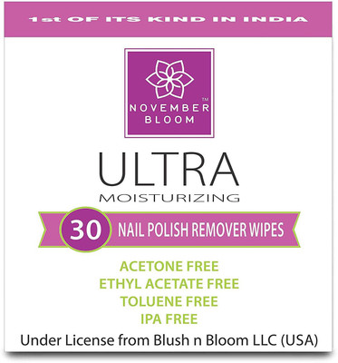 

November Bloom Ultra Moisturizing Nail Polish Remover Wipes (30 Wipes)(200 g)