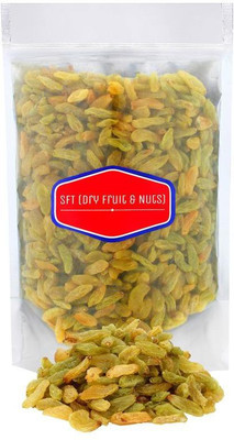 

SFT Raisins Green Organic (Kishmish) Seedless, Dry Grapes Raisins(500 g, Pouch)