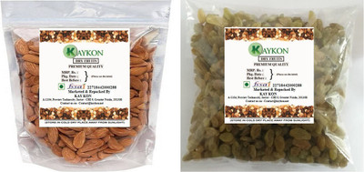 

kaykon Kashmiri Green Raisin With Natural Almond Pure - 500gm Each Raisins, Almonds(1 kg, Pouch)
