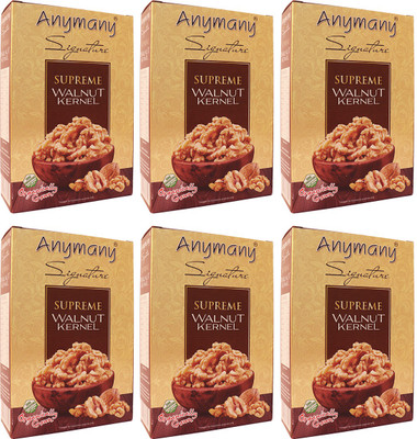 

Anymany Supreme Walnut Kernels 250g (Pack of 6) Walnuts(1500 g, Box)