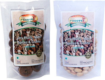 

FLUXYFROOTTR COMMON FIGS | PISTACHIO KERNELS | ANJEER, PISTA 250 GM POUCH EACH Figs, Pistachios(500 g, Pouch)
