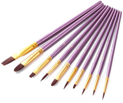 

Cubern 10Pcs Purple Artist Paint Brush Set Nylon Watercolor Acrylic Oil Painting Brushes Drawing Art Supplie(Purple)