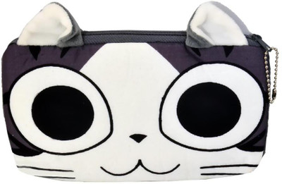 

popo White Gray 3d series animal print Art Canvas Pencil Box(Set of 1, Multicolor)
