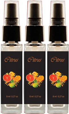 

Geeleemitti Natural Citrus Fragrance Pocket Perfume Combo Pack of 3, Water Based with 0% Alcohol Perfume - 24 ml(For Men & Women)