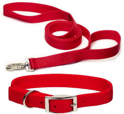 

Senapati Traders Dog Collar & Leash(, Red