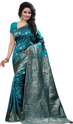 

Style U Self Design Bollywood Poly Silk Saree(Blue), Rama