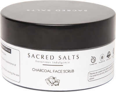 

Sacred Salts Charcoal Face Scrub | Gentle Exfoliator| 100% Organic & Natural Face and Body Scrub for men & Women | 100gm Scrub(100 g)