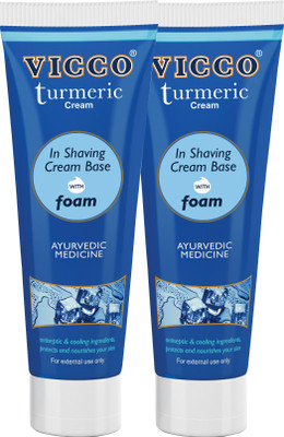 

Vicco Shaving Cream Without Sandalwood Oil(Turmeric Cream In Shaving Cream Base with Foam)(140 g)