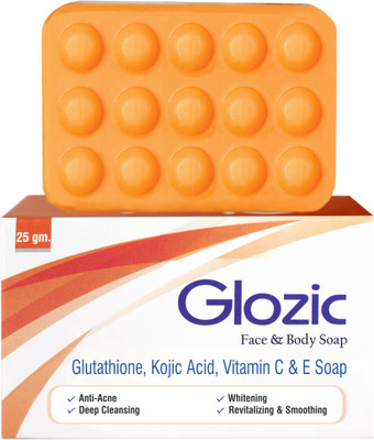 

Glozic Glutathione, Kojic Acid & Vitamin C Soap ( 10 x 25 gm )(250 g, Pack of 10)
