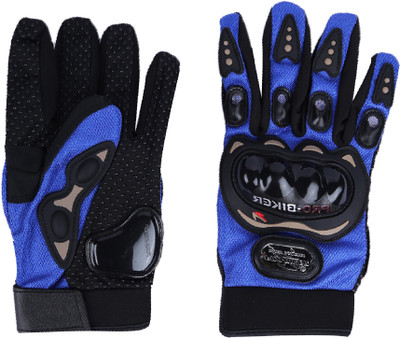 Probiker Stylish Black with Blue Gloves Protects your Hands from Winter and Pollution Driving Gloves(Black, Blue)