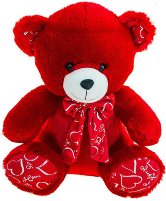 

Dimpy Stuff Sitting Bear W/Bow - 36 cm(Red)