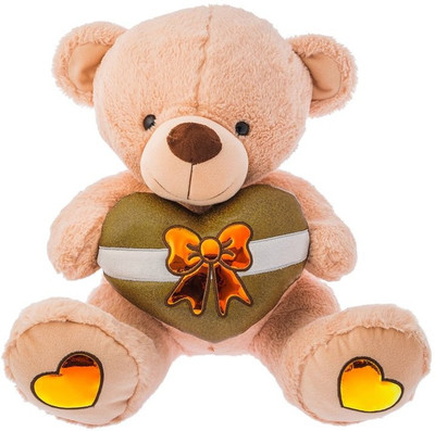 

Dimpy Stuff Sitting Bear W/Sparkle Heart - 40 cm(Brown)