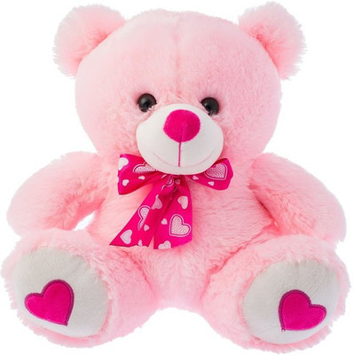 

Dimpy Stuff Bear with bow - 33 cm(Pink)