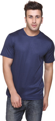 Concepts Solid Men Round Neck Dark Blue T-Shirt