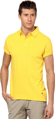 

Concepts Solid Men Polo Neck Yellow T-Shirt