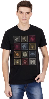 Game of Thrones By Free Authority Printed Men Round Neck Black T-Shirt