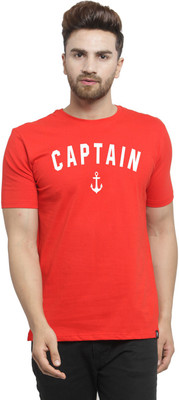 FRISKERS Printed Men Round Neck Red T-Shirt