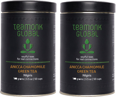 

Teamonk Global Nilgiri Chamomile Green Tea for Relax and Calming, Stress Relief Tea, 100g (50 Cups)-Pack of 2 | 100% Natural Loose Leaf Tea with Natural Chamomile Flowers | Anicca Chamomile Green Herbal Tea Chamomile Green Tea(100 g, Tetrapack)
