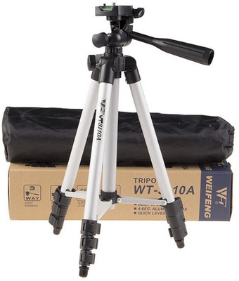 

Aayatouch WEIFENG WT3110A Tripod With 3-Way HeadTripod Tripod, Monopod Kit, Tripod Kit, Tripod Ball Head, Monopod(Black,Silver, Supports Up to 1500 g)