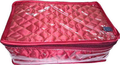 

KINDRED Satin 5 Slots Necklace Pouches Bag Jewellery Vanity Box(Maroon)