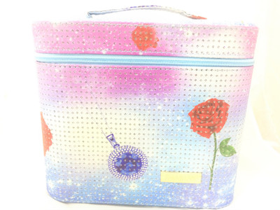 SHAMAX 1 tray printed big cosmetic box (blue) vanity box Vanity Box(Blue)