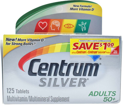 

Centrum Supplement Silver Multivitamin, Adults 50+ - 125 Tablets(100 mg)