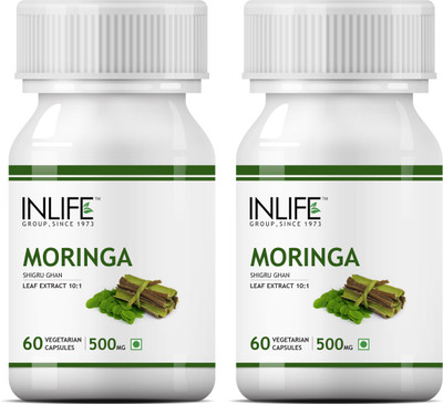 

Inlife Moringa Leaf Extract Supplement 500 mg - Vegetarian Capsules (2 Pack)(120 No)