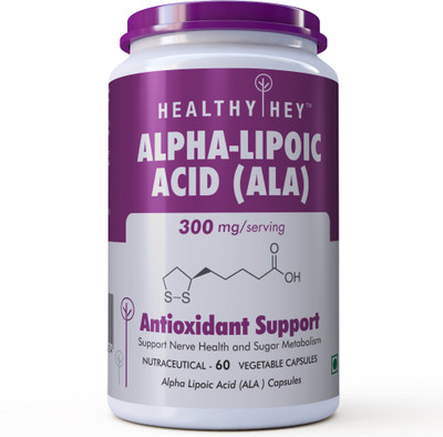 

HealthyHey Nutrition Alpha Lipoic Acid, 60 Vegetable Capsules(300 mg)