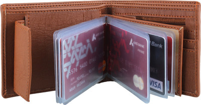 Fabtrim Boys Formal Brown Artificial Leather, Fabric, Canvas Wallet(8 Card Slots)