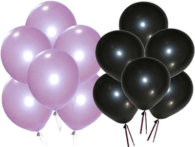 

Riit Solid Metallic Balloons for Decoration Combo (Purple And Black) Balloon(Purple, Black, Pack of 50)