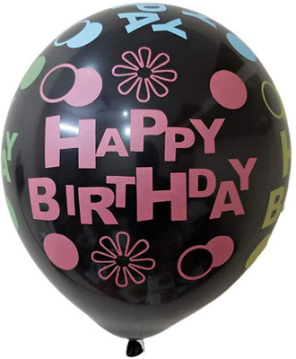 

GrandShop Printed Happy Birthday Party Decoration Balloon(Black, Pack of 30)