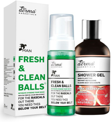 

True Derma Essentials Hygiene Intimate Foam Wash + Pink Grapefruit Instant Refreshing Shower Gel(350 ml, Pack of 2)